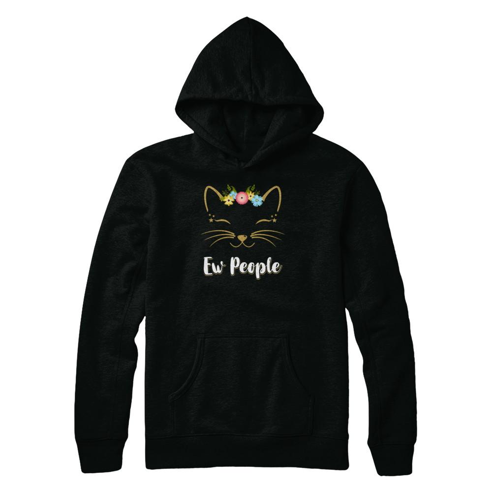 Ew People Kitty Cat-T-Shirt & Tank Top-Pullover Hoodie-Black