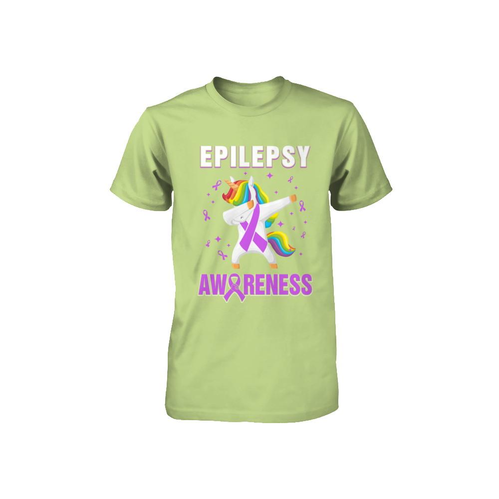 Inspirational Epilepsy Awareness Unicorn Support Youth-Youth Shirt-Toddler T-Shirt-Key Lime