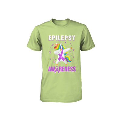 Inspirational Epilepsy Awareness Unicorn Support Youth-Youth Shirt-Toddler T-Shirt-Key Lime