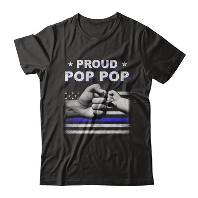 Proud Pop Pop Police Thin Blue Line Flag Fathers Day-T-Shirt & Hoodie-Classic T-Shirt-Black