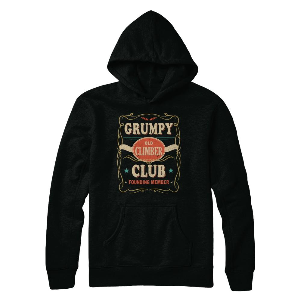 Papa Grumpy Old Climber Club Founding Member Climbing-T-Shirt & Hoodie-Pullover Hoodie-Black