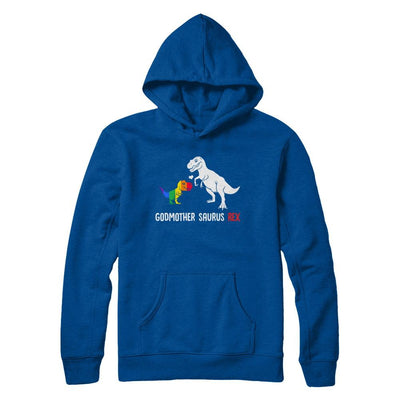 Godmother Saurus T-Rex Dinosaur Gift LGBT Support-T-Shirt & Hoodie-Pullover Hoodie-Deep Royal