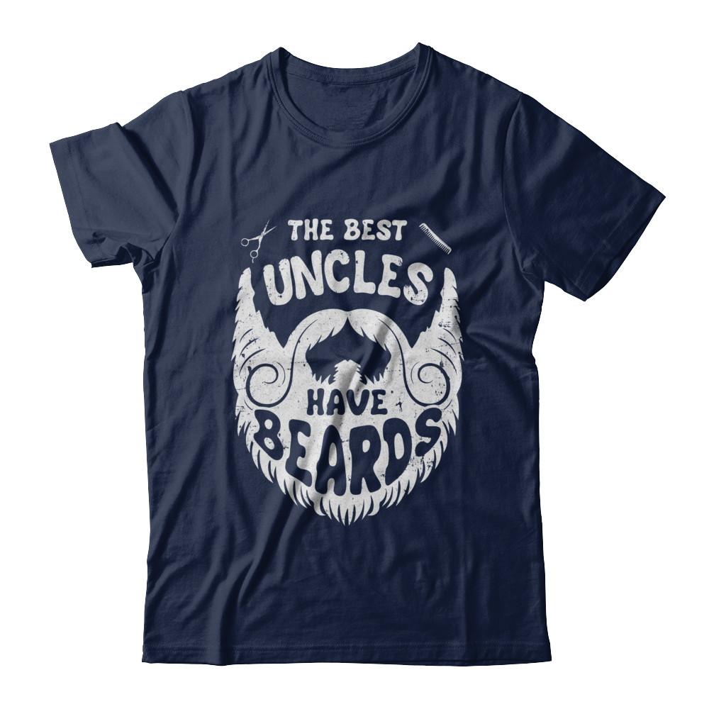 The Best Uncles Have Beards Bearded Uncle-T-Shirt & Hoodie-Classic T-Shirt-Navy
