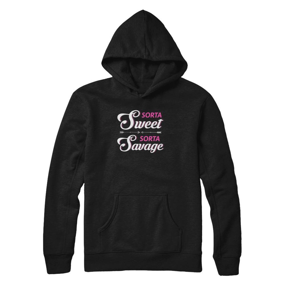 Sorta Sweet Sorta Savage-T-Shirt & Tank Top-Pullover Hoodie-Black