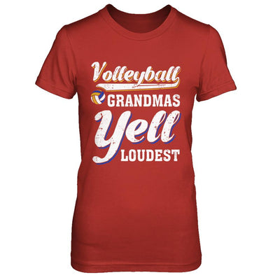 Volleyball Grandmas Yell Loudest-T-Shirt & Hoodie-Women's T-Shirt-Red