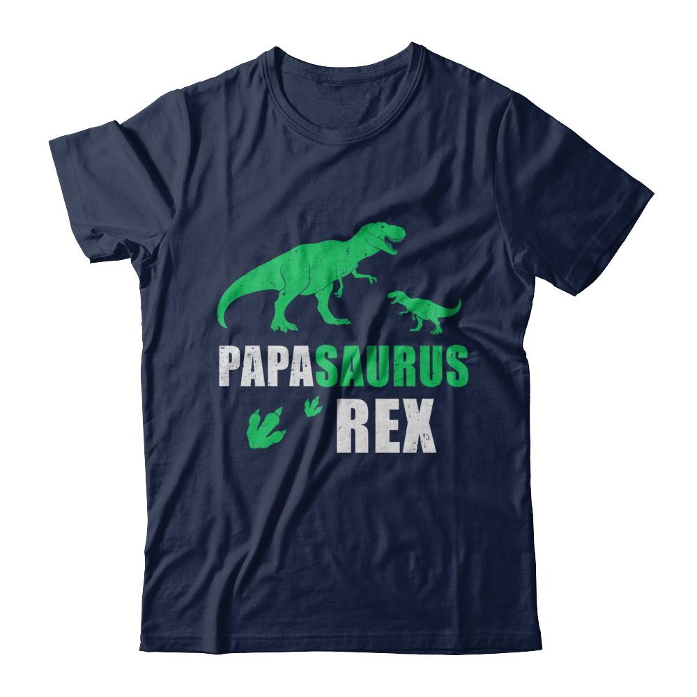 Dinosaur T-Rex Grandpasaurus Papa Saurus Dinosaur T-Rex Fathers Day-T-Shirt & Hoodie-Classic T-Shirt-Navy