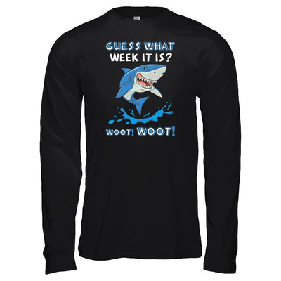Guess What Week It Is Shark-T-Shirt & Tank Top-Long Sleeve T-Shirt-Black