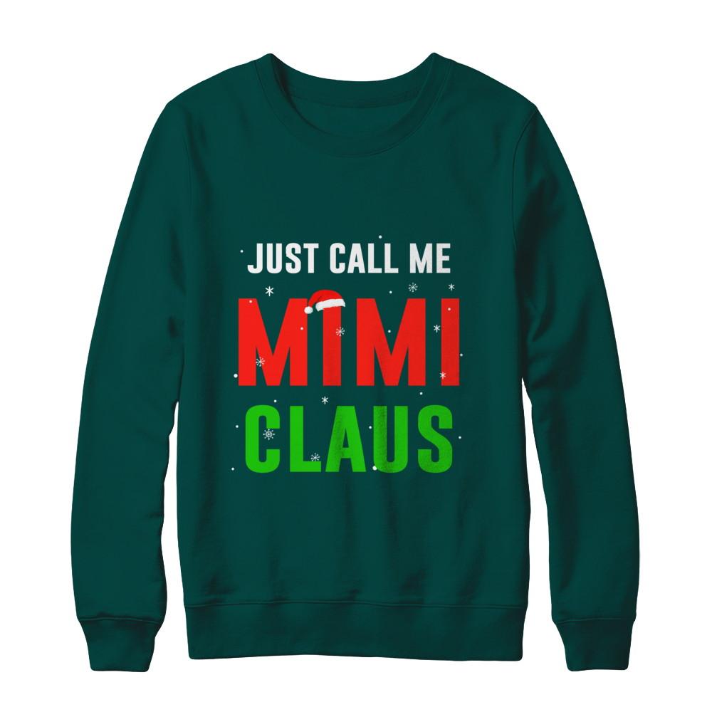 Santa Mimi Claus Matching Family Christmas Pajamas-T-Shirt & Sweatshirt-Crewneck Sweatshirt-Deep Forest