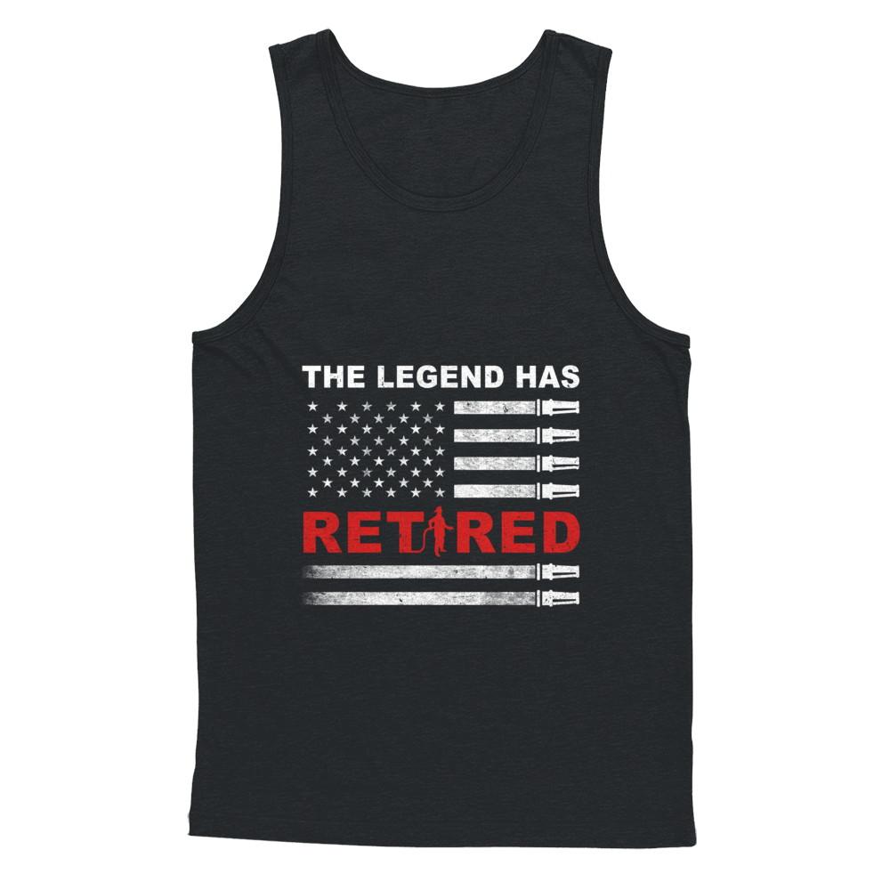 The Legend Has Retired Firefighter Retirement Gift-T-Shirt & Hoodie-Unisex Tank-Black