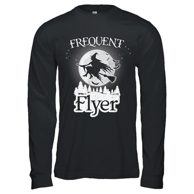 Frequent Flyer Funny Halloween Witch Costume Gift-T-Shirt & Hoodie-Long Sleeve T-Shirt-Black