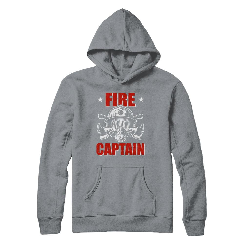 Fire Captain Fireman Dad Firefighter Gift-T-Shirt & Hoodie-Pullover Hoodie-Light Steel