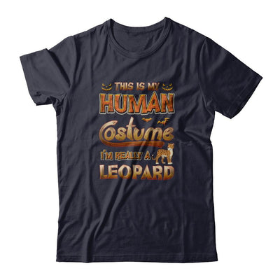 Leopard Halloween My Human Costume I'm Really A Leopard-T-Shirt & Tank Top-Premium T-Shirt-Midnight Navy