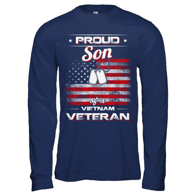 Proud Son Of A Viet Nam Veteran-T-Shirt & Hoodie-Long Sleeve T-Shirt-Navy