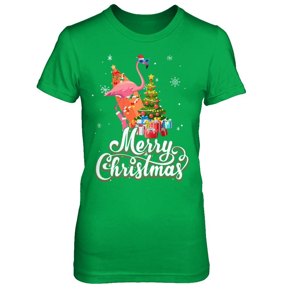 Flamingo Christmas Gift Merry Christmas Flamingo-T-Shirt & Sweatshirt-Women's T-Shirt-Irish Green
