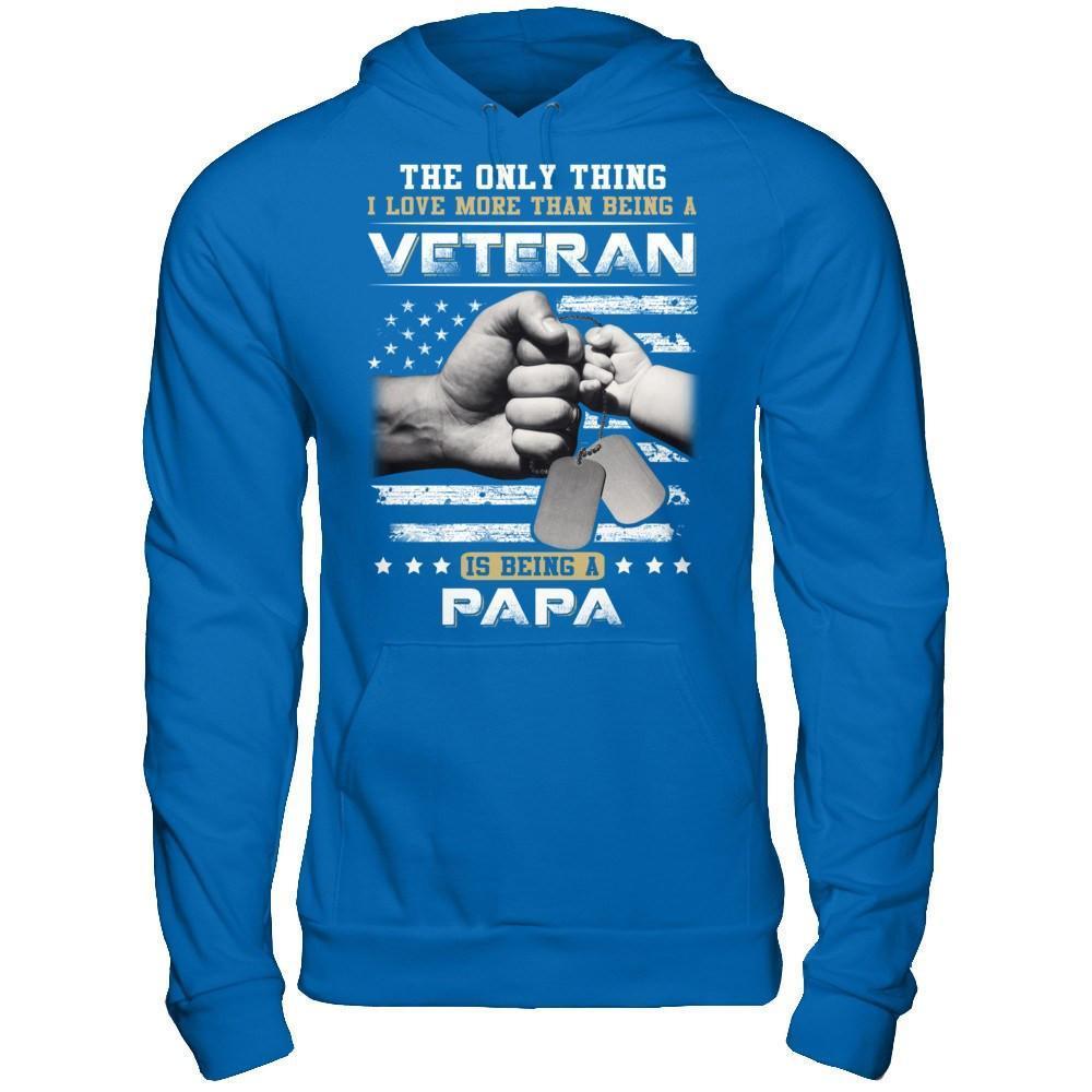 I Love More Than Being A Veteran Is Being A Papa-T-Shirt & Hoodie-Pullover Hoodie-Royal