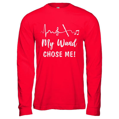 My Wand Chose Me Flute Player Music-T-Shirt & Hoodie-Long Sleeve T-Shirt-Red