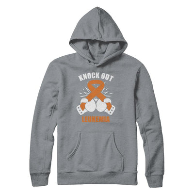 Boxing knock out Leukemia Awareness Support-T-Shirt & Hoodie-Pullover Hoodie-Light Steel