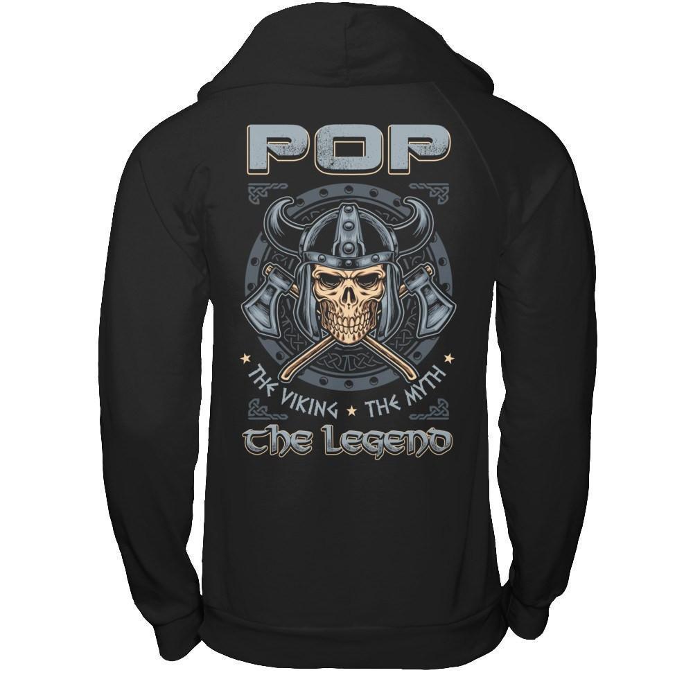 Pop The Viking The Myth The Legend-T-Shirt & Hoodie-Pullover Hoodie-Black