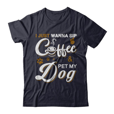 I Just Wanna Sip Coffee And Pet My Dog-T-Shirt & Hoodie-Premium T-Shirt-Midnight Navy