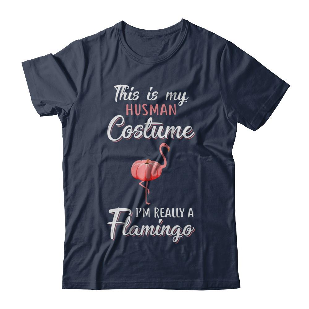 This Is My Human Costume I'm Really A Flamingo Halloween-T-Shirt & Hoodie-Classic T-Shirt-Navy
