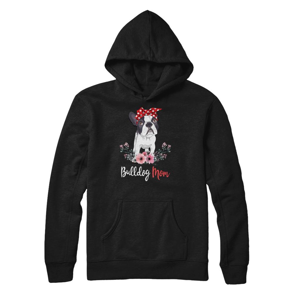 Bulldog Mom Gift For Women Dog Lover-T-Shirt & Hoodie-Pullover Hoodie-Black