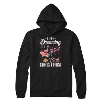 I Am Dreaming Of A Pink Christmas Funny Flamingo-T-Shirt & Sweatshirt-Pullover Hoodie-Black