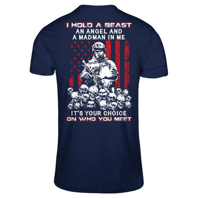 Veteran I Hold A Beast An Angel And A Madman In Me-T-Shirt & Hoodie-Classic T-Shirt-Navy