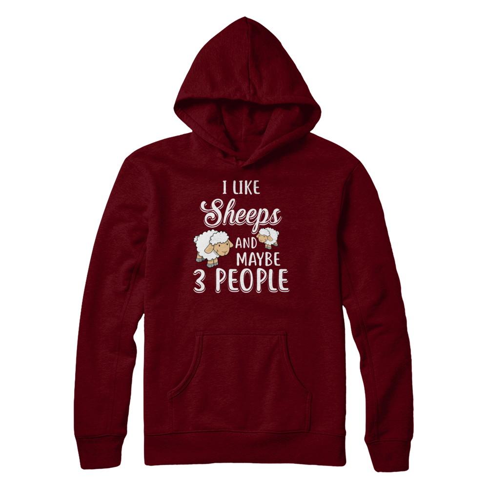 I Like Sheeps And Maybe 3 People-T-Shirt & Hoodie-Pullover Hoodie-Maroon