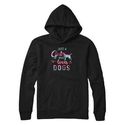 Just A Girl Who Loves Dogs Dog Lover-T-Shirt & Tank Top-Pullover Hoodie-Black
