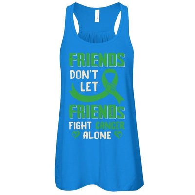 Friends Don't Let Friends Fight Cancer Alone Green Awareness-T-Shirt & Tank Top-Women's Flowy Racerback Tank-True Royal