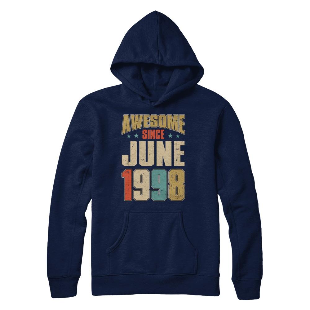Vintage Retro Awesome Since June 1998 23th Birthday-T-Shirt & Hoodie-Pullover Hoodie-Navy