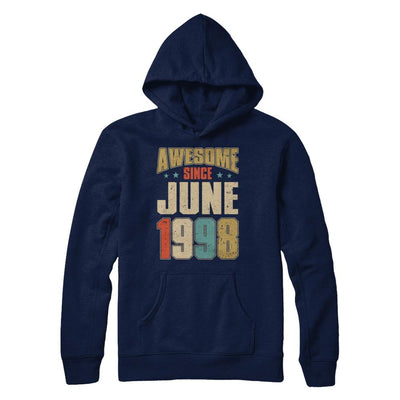 Vintage Retro Awesome Since June 1998 23th Birthday-T-Shirt & Hoodie-Pullover Hoodie-Navy