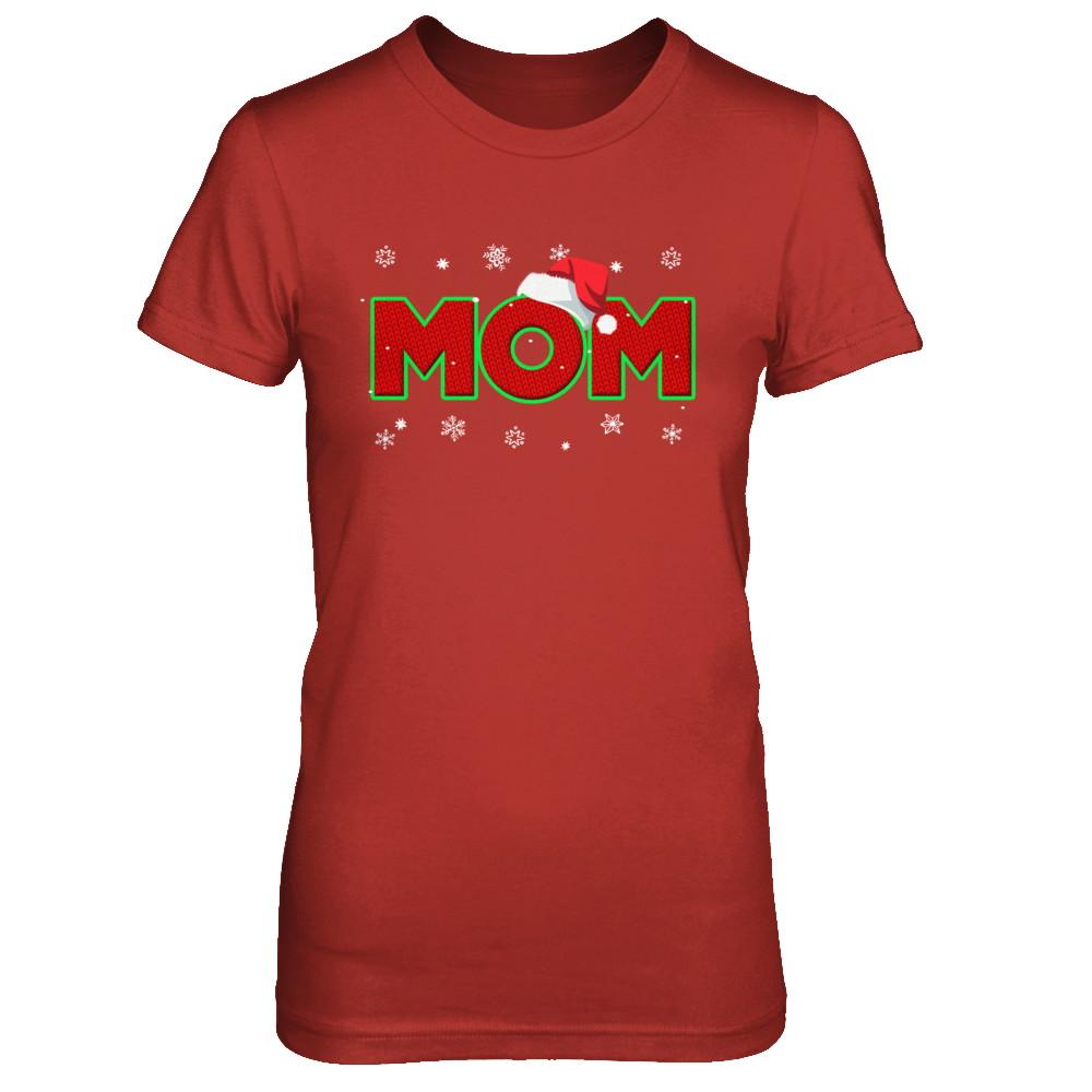 Mom Christmas Santa Ugly Sweater Gift-T-Shirt & Sweatshirt-Women's T-Shirt-Red