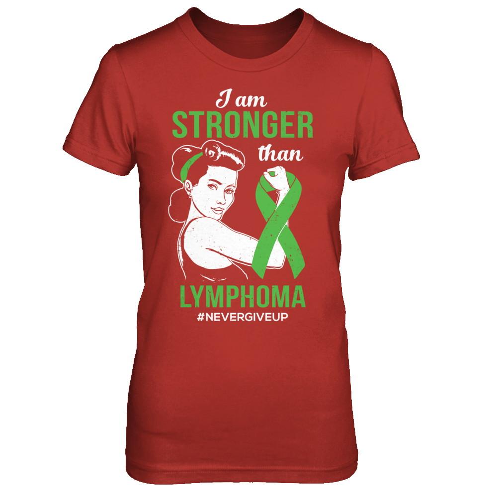 I Am Stronger Than Lymphoma Awareness Support-T-Shirt & Hoodie-Women's T-Shirt-Red