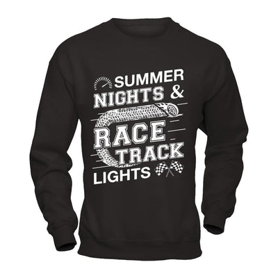 Summer Nights Race Track Lights-T-Shirt & Hoodie-Crewneck Sweatshirt-Black