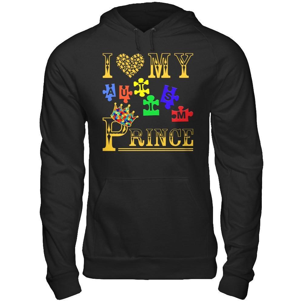 I Love My Autism Prince-T-Shirt & Hoodie-Pullover Hoodie-Black