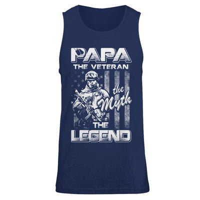 Papa The Veteran The Myth The Legend-T-Shirt & Hoodie-Unisex Tank-Navy
