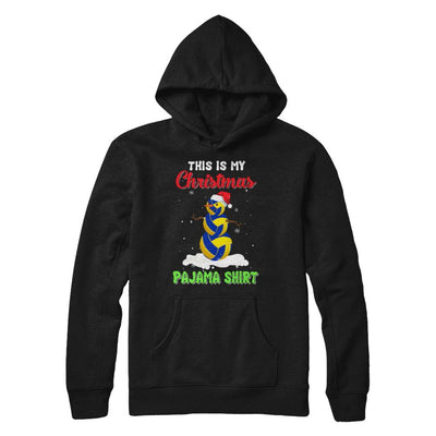This Is My Christmas Pajama Xmas Snowman Volleyball-T-Shirt & Sweatshirt-Pullover Hoodie-Black