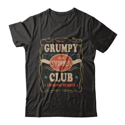 Papa Grumpy Old Swimmer Club Founding Member Swimming-T-Shirt & Hoodie-Classic T-Shirt-Black