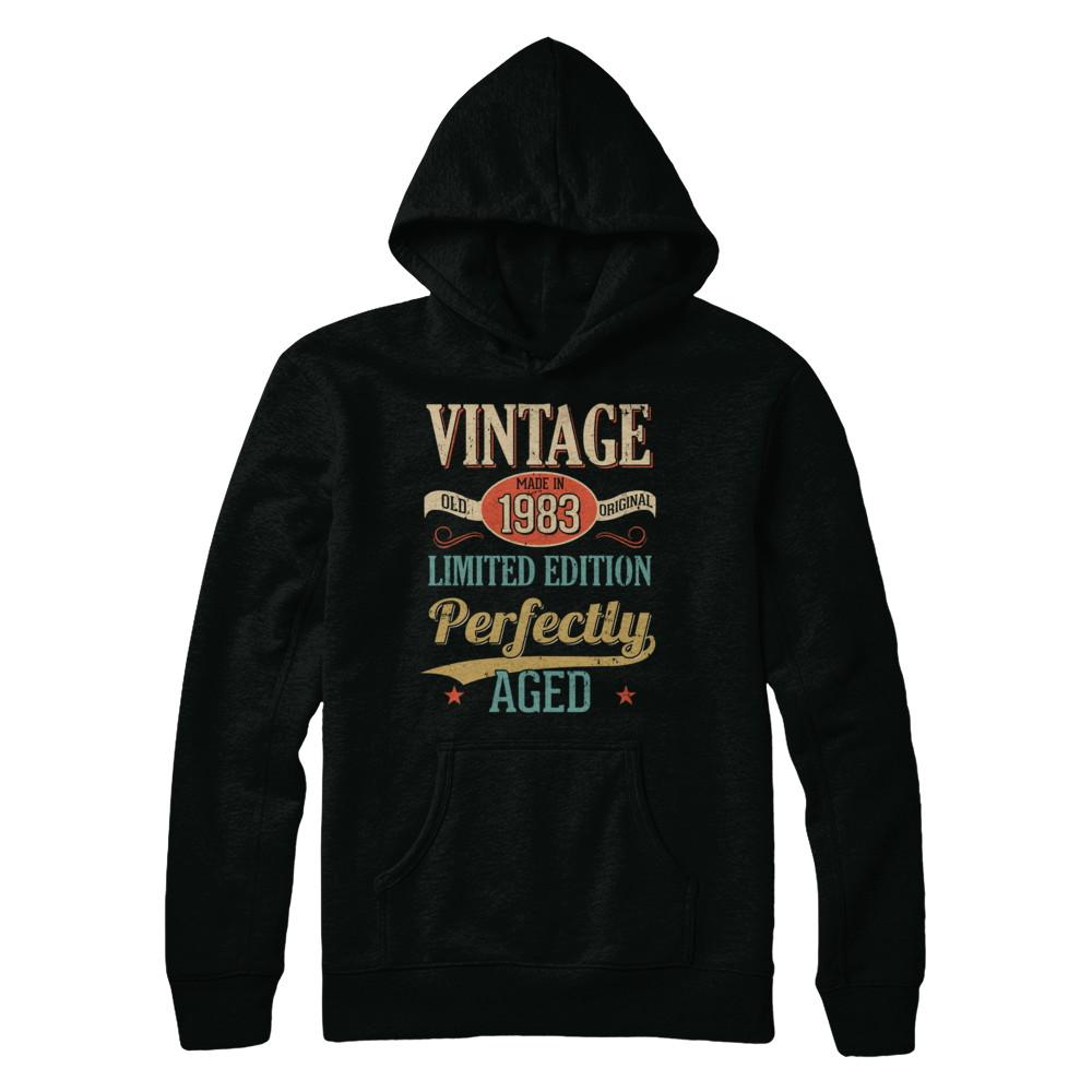 Vintage Premium Made In 1983 38th Birthday Gift-T-Shirt & Hoodie-Hanes - Heavyweight Pullover Hoodie-Black