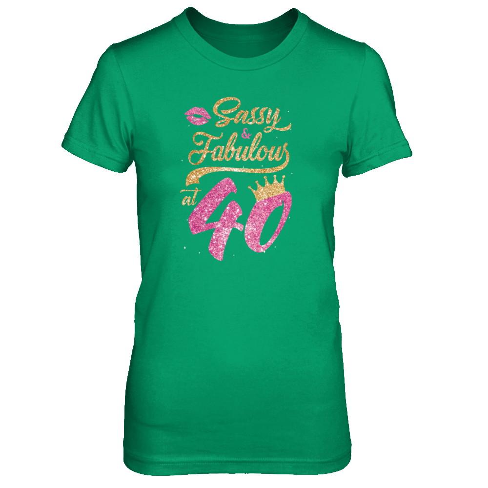 Sassy And Fabulous At 40th 1981 Birthday Gift-T-Shirt & Tank Top-Women's T-Shirt-Irish Green