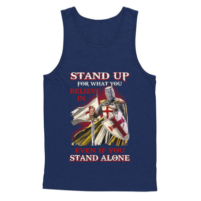 Knight Templar Stand Up For What You Believe In Even Stand Alone-T-Shirt & Hoodie-Unisex Tank-Navy