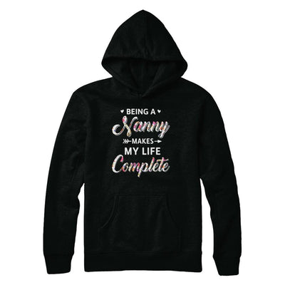 Being A Nanny Makes My Life Complete Mothers Day-T-Shirt & Hoodie-Pullover Hoodie-Black