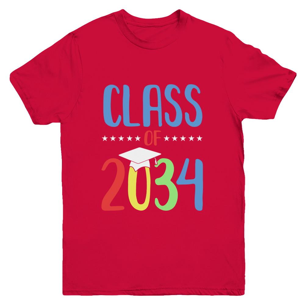 Grow With Me First Day Of School Class Of 2034 Youth-Youth Shirt-Youth T-Shirt-Red
