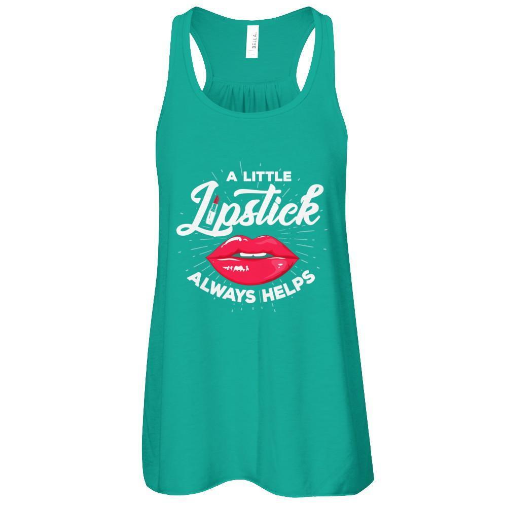 A Little Lipstick Always Helps-T-Shirt & Tank Top-Women's Flowy Racerback Tank-Kelly