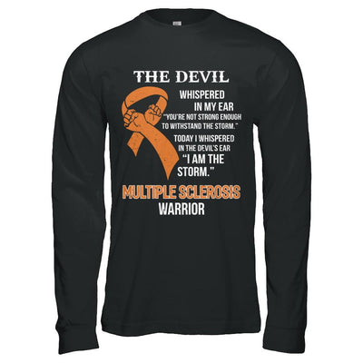 I Am The Storm Support Multiple Sclerosis Awareness Warrior Gift-T-Shirt & Hoodie-Long Sleeve T-Shirt-Black
