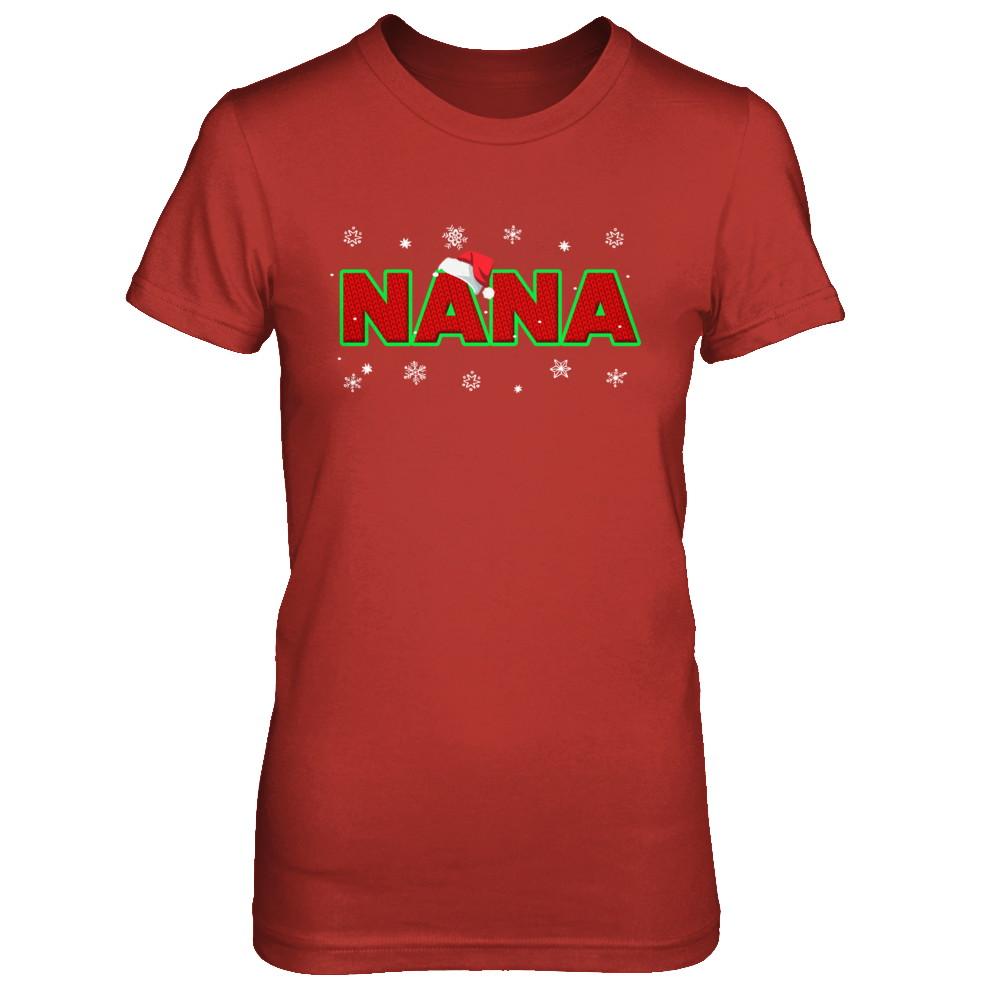Nana Christmas Santa Ugly Sweater Gift-T-Shirt & Sweatshirt-Women's T-Shirt-Red