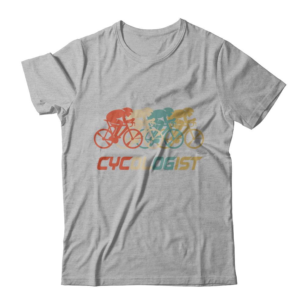 Vintage Cycologist Bicycle Funny Cycling-T-Shirt & Hoodie-Premium T-Shirt-Heather Gray