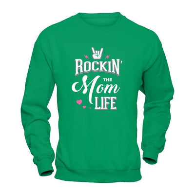 Rockin' The Mom Life-T-Shirt & Tank Top-Crewneck Sweatshirt-Irish Green