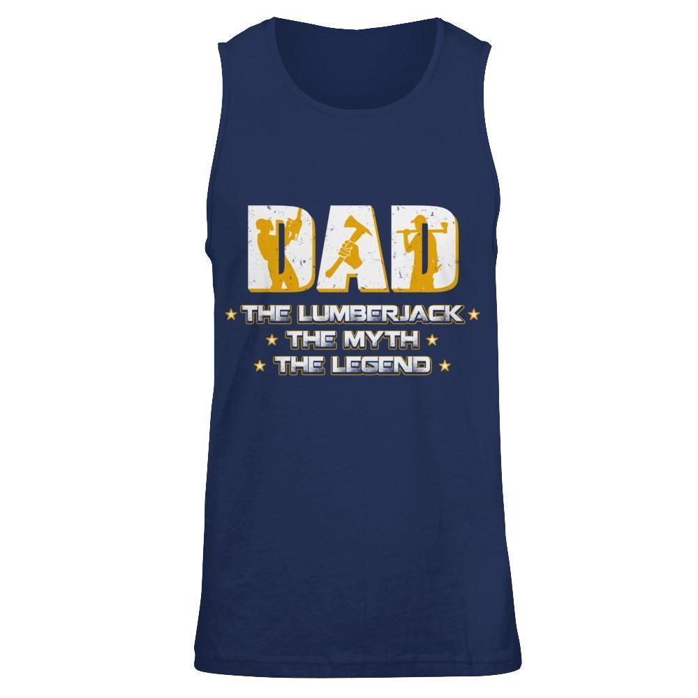 Dad The Lumberjack The Myth The Legend-T-Shirt & Hoodie-Unisex Tank-Navy